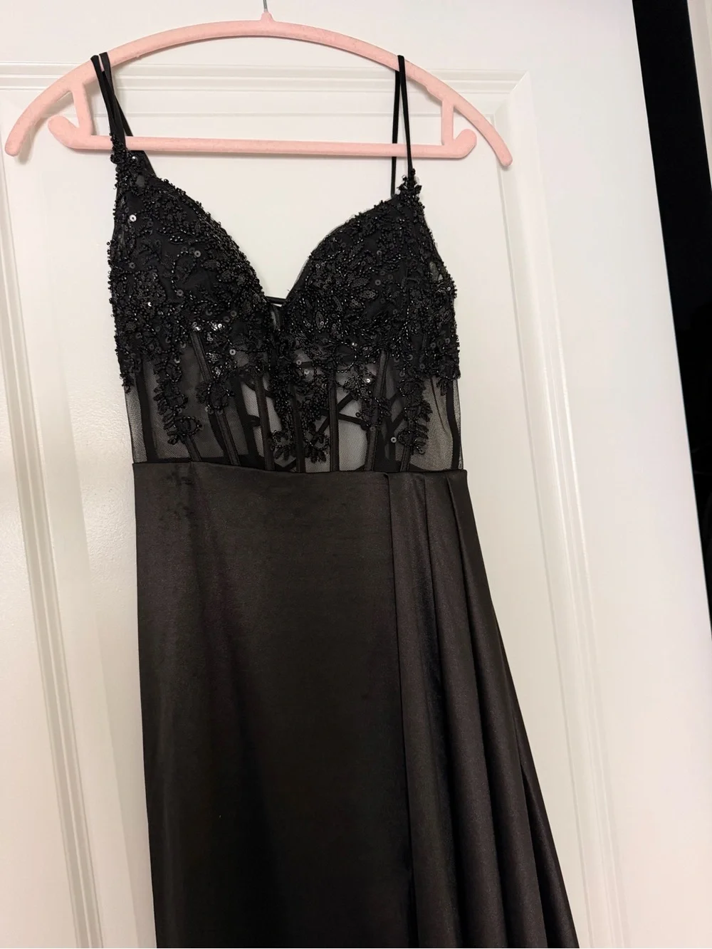 Windsor Black Sequin Corset Formal Dress - Picture 5 of 7